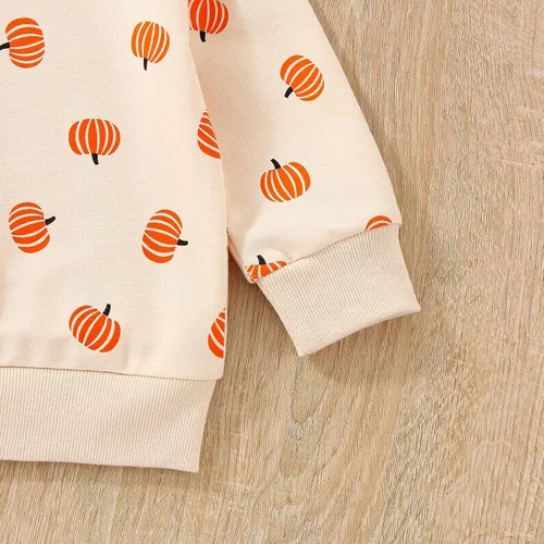 Vista 4 de Sudadera de calabaza para bebé, niña, niño, Halloween, sudadera de gran tamaño, mameluco de burbujas, suéter