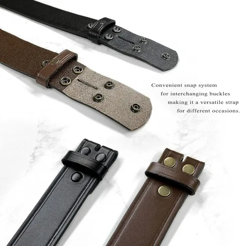 Vista 5 de BS1303 - Cinturón de trabajo de uniforme resistente, cuero de grano completo, estilo casual, 1.772in de ancho