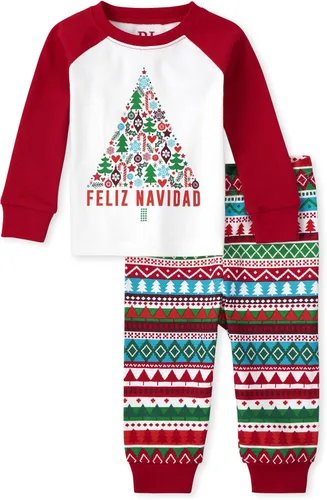 Vista 67 de The Children's Place Pijama de Navidad unisex para bebé, algodón