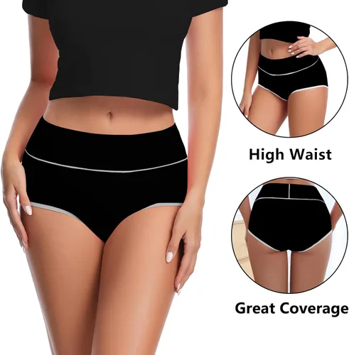 Vista 2 de Migbean Ropa interior de cintura alta para mujer, ropa interior para mujer, bragas para mujer, ropa interior de talla grande para mujer, bragas