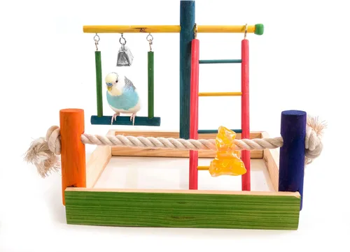 Vista 5 de Penn-Plax Centro de Actividades para Aves – Perfecto para Aves Jóvenes o Pequeñas