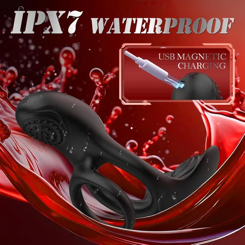 Vista 6 de Linsecn Anillo Vibrador para el Pene para Parejas Juguetes Sexuales - Vibrador de Anillo para el Pene con 10 Modos de Vibración, Estimulador