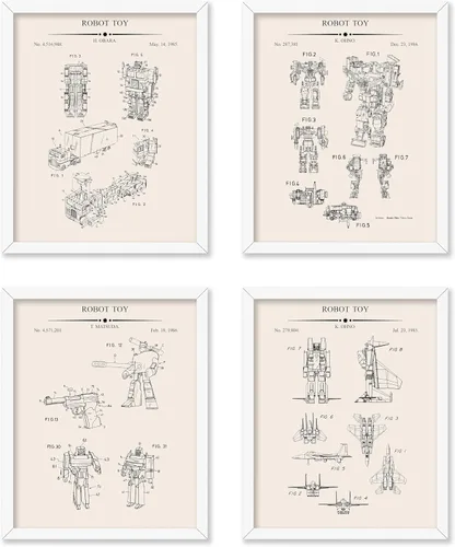 Vista 18 de Poster Master Póster de juguete de construcción de 2 piezas, estampado de patente de bloques de construcción, arte de minifigura, diseño