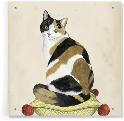 Vista 10 de Epic Art 'Lady Cat III' de Grace Popp, cristal acrílico para pared, 12 x 12 pulgadas