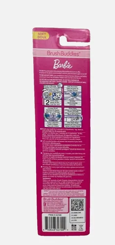 Vista 7 de Brush Buddies Barbie - Cepillo de dientes eléctrico con pilas para niños, cerdas suaves y potencia sónica, perfecto para niños, niñas e higiene