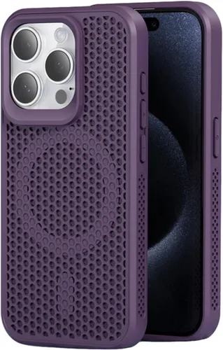 Vista 14 de Funda protectora para iPhone 13, compatible con MagSafe, doble capa de disipación de calor de panal de abeja, transpirable y a prueba de golpes