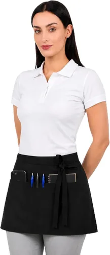 Vista 22 de Delantales de algodón Natural Craft para mujer con bolsillos y correas Negro