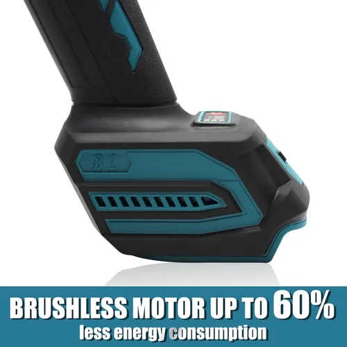 Vista 2 de Amoladora angular inalámbrica para batería Makita de 20 V, amoladora angular con motor sin escobillas de 3 velocidades ajustables a 7000 RPM, 3