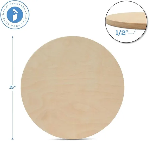 Vista 2 de Círculos de madera de 0.5 pulgadas de grosor, desde 10 hasta 24 pulgadas de diámetro