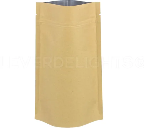 Vista 2 de CleverDelights Bolsas de pie Kraft - 8oz - Paquete de 100 - 6" x 9" x 3