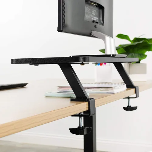 Vista 7 de VIVO Estante de escritorio ergonómico pequeño de 26 pulgadas, soporte elevador para monitor de computadora, organizador de escritorio con capacidad