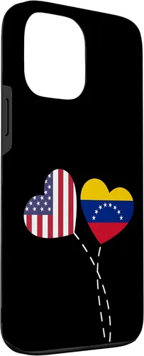 Vista 3 de Funda para iPhone 13 Pro Max Loving Venezuela USA Flag Heart Venezuelan Americans Love Case