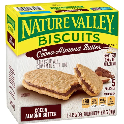 Vista 11 de Nature Valley Sándwiches de galletas, mantequilla de maní, barritas de aperitivos, 10 barras, 13.5 onzas