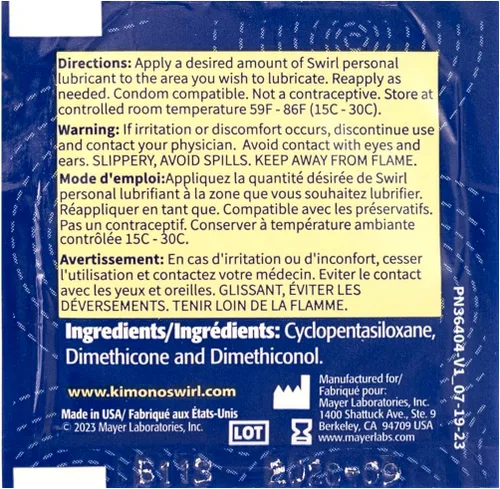 Vista 9 de Bolsa de lubricante de silicona – Bolsa de 144 unidades de 0.07 onzas líquidas / 0.1 fl oz cada lubricante de gel, fórmula no pegajosa, lubricante
