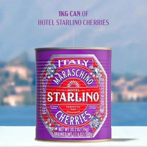 Vista 3 de Hotel Starlino Cerezas marrasquino premium, fabricadas en Italia, lata