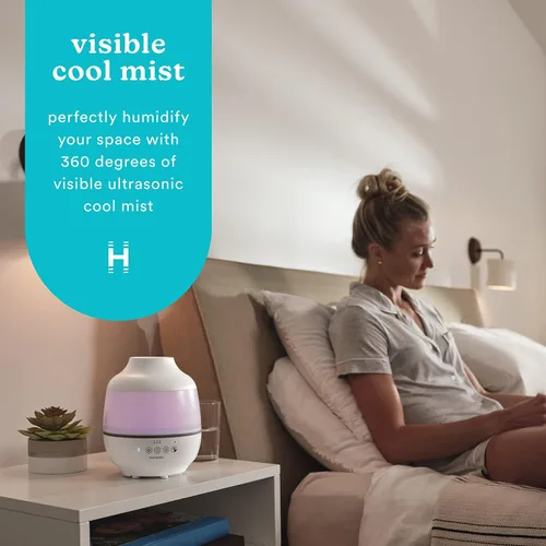 Vista 2 de Humidificador Homedics TotalComfort – Humidificadores de aire grandes para dormitorio, plantas, oficina – Niebla fría, almohadillas de aceite