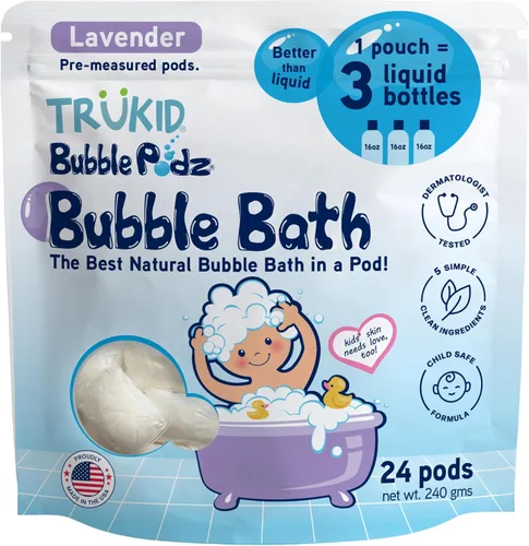 Vista 12 de TruKid Bubble Podz - Baño de burbujas para niños, niños pequeños y bebés, bomba de baño suave y refrescante sin lágrimas para piel sensible