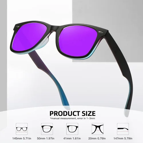 Vista 78 de MEETSUN Polarized Sunglasses for Women Men Classic Retro Square Frame Driving Sun Glasses UV Protection