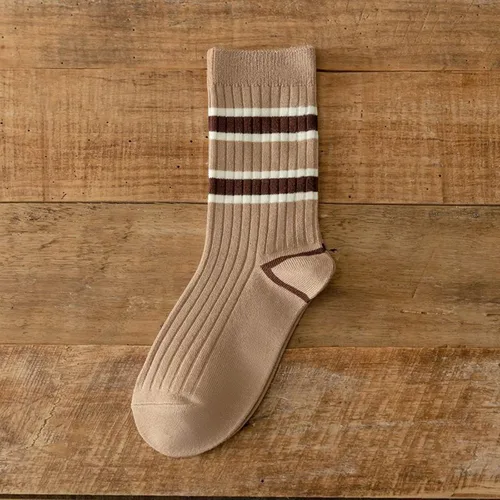 Vista 2 de Women Colorful Stripe Winter Socks Thickened Warm Cozy Casual Crew Socks Knitted Cold Trend Ankle Socks