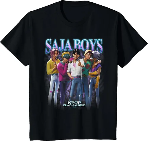 Vista 5 de Kpop Demon Hunters Camiseta Saja Boys Heartthrob con licencia