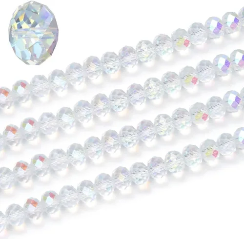 Vista 21 de 500 piezas de cuentas de cristal checo facetadas rondelle de 4 mm, pequeñas y diminutas, espaciadoras a granel, color amatista púrpura para hacer