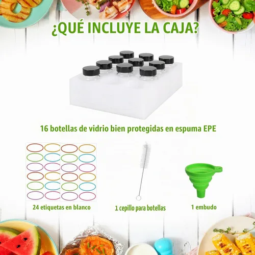 Vista 6 de 4oz Ginger Shots Bottles 16Pack- Portable Leakproof Glass Jars with Lids Botellas pequeñas de vidrio para zumo con tapas para inyección de bienestar