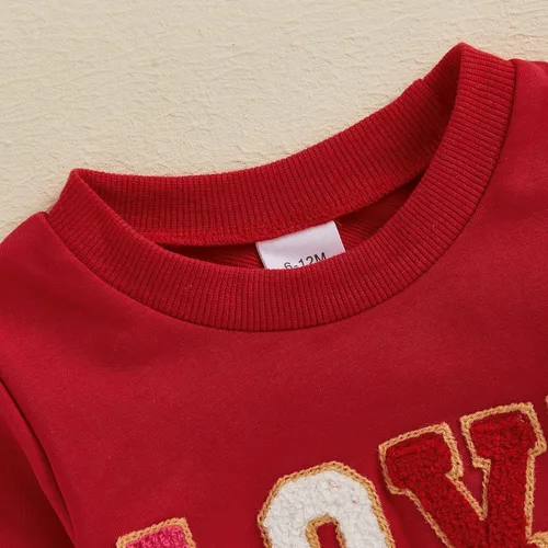 Vista 14 de Gueuusu Conjunto de ropa de manga larga para bebé niña con texto en inglés "My 1st Christmas", sudadera de manga larga con pantalones acanalados