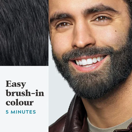 Vista 4 de JUST FOR MEN Gel de color para bigote y barba, negro real M-55, 1 cada uno (paquete de 4)
