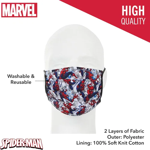 Vista 5 de Concept One Marvel Spider-Man All Over Design - Máscara facial para niños multicolor