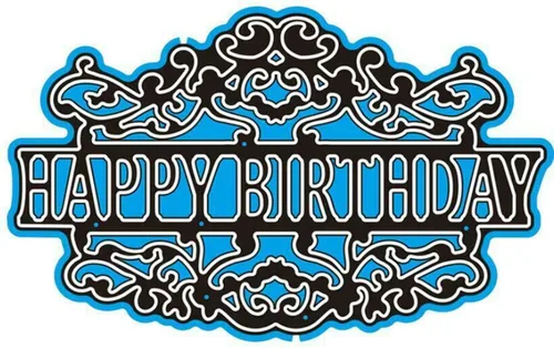 Vista 4 de Marco de encaje de feliz cumpleaños, troquelado de metal, letras de feliz cumpleaños, plantillas cortadas para manualidades, álbumes de recortes