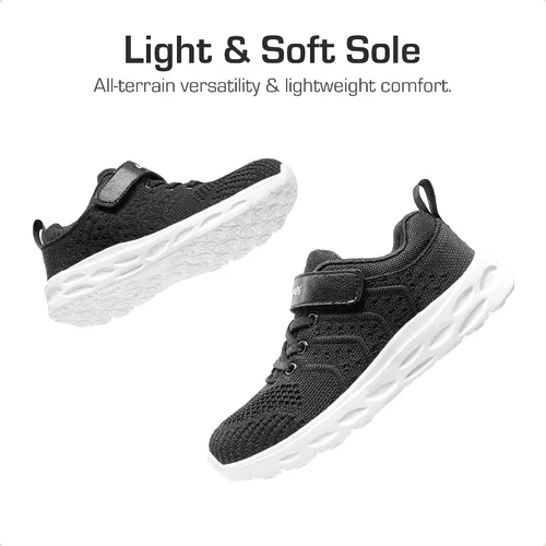 Vista 4 de DREAM PAIRS Zapatos deportivos para niños y niñas, tenis EZ-Ons GoGetters para correr, atléticos, para niños pequeños y grandes