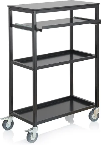 Vista 3 de Guidecraft Carrito de computadora portátil con ruedas para trabajos pesados A/V: Carrito de almacenamiento multiusos, muebles de oficina