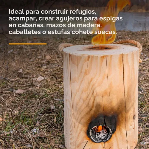 Vista 6 de Bushcraft Survival Barrena de Ojo Escocés de 1 Pulgada Broca Manual de Barrena para Madera para Acampar y Construcción de Refugios Herramientas
