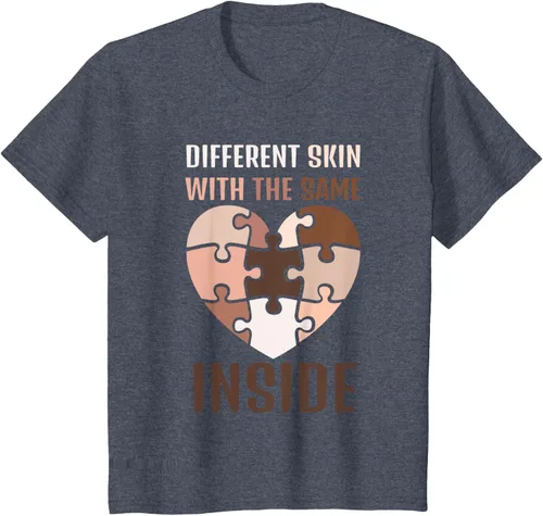 Vista 49 de Camiseta con texto en inglés "Black History Month Different Skin With The Same Love Inside