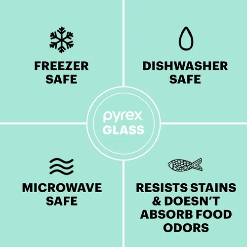 Vista 7 de Pyrex Simply Store - Recipiente de cristal para almacenamiento de alimentos, tapas de plástico sin BPA y no tóxicas de ajuste perfecto, apto