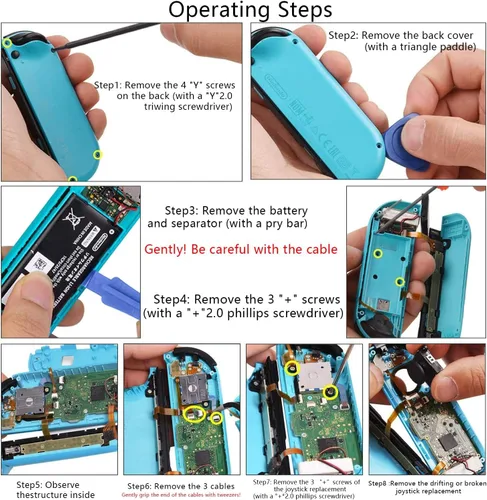 Vista 4 de Joycon Joystick de repuesto 3D para Joycon, kit de reparación izquierdoderecho para Nintendo Switch Joycon Controller Joycon y consola Switch Lite