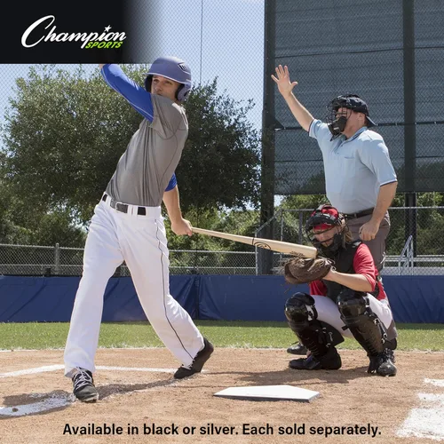 Vista 5 de Champion Sports Ultra Lightweight Umpire Face Mask – Baseball & Softball Umpire Equipment, Steel Frame, Leather Padding