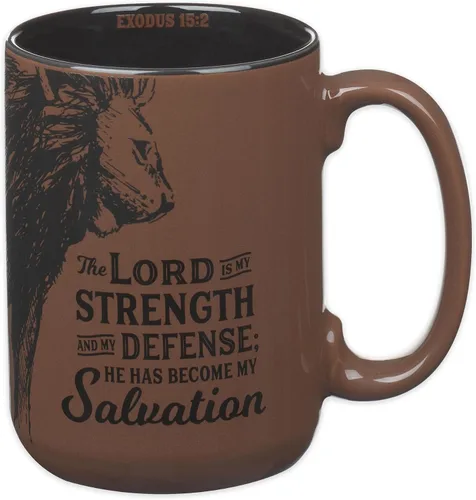 Vista 10 de Christian Art Gifts Taza grande de cerámica inspiradora con escritura bíblica para café y té para hombres: Versículo bíblico que anima al hombre