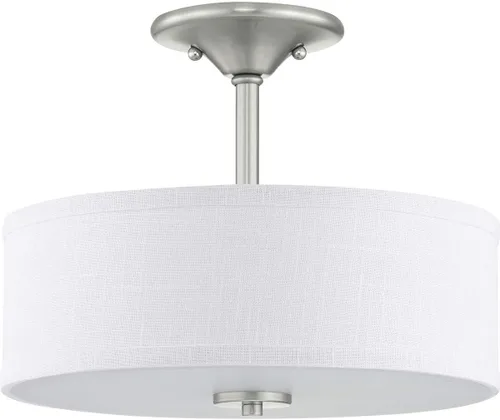 Vista 15 de Progress Lighting Inspire - Luz semiempotrada de 18" con 3 luces, grafito Grafito con pantalla de lino de verano