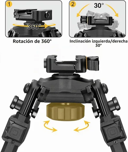 Vista 3 de CVLIFE Rifle Bipod Quick Release Picatinny Bipod for Rifle Shooting Bipod