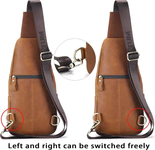 Vista 175 de LUKZIJAES Bolso bandolera de cuero genuino para hombre