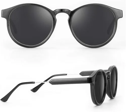 Vista 2 de Lentes de sol polarizados para mujer, estilo retro, redondos, estilo vintage