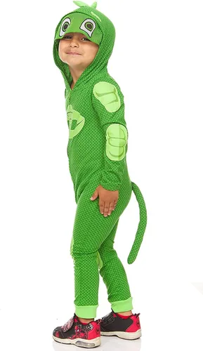 Vista 3 de PJ Masks Catboy Gekko Glow-in-the-Dark Catboy Costume with Ears and Attached Tail