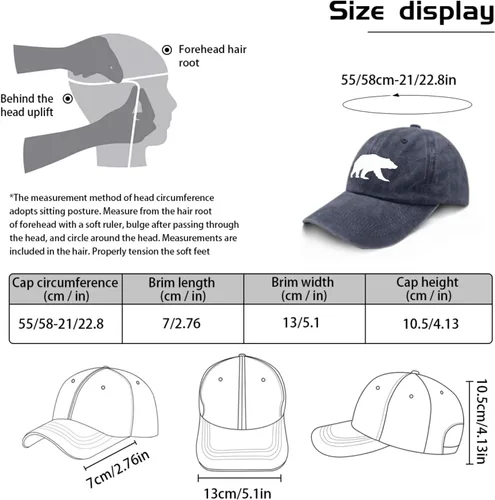 Vista 3 de devor Sombrero de papá con diseño de oso y sombrero para hombre con gráficos ajustables