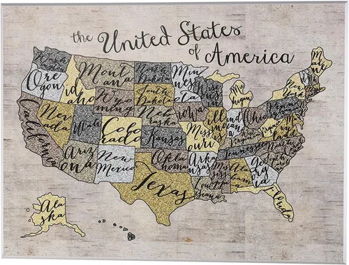 Vista 7 de Stupell Industries The Stupell Home Decor - Lienzo decorativo para pared, diseño de mapa de Estados Unidos, 30 x 40 pulgadas, diseño por la artista