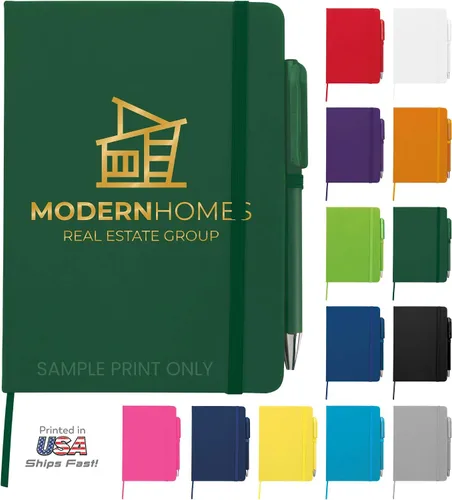 Vista 4 de Cuaderno Diario Personalizado – Cuaderno Personalizado de 5" x 7" (5 x 7 pulgadas) con Nombre, Texto o Logotipo – Diario Personalizado de 100
