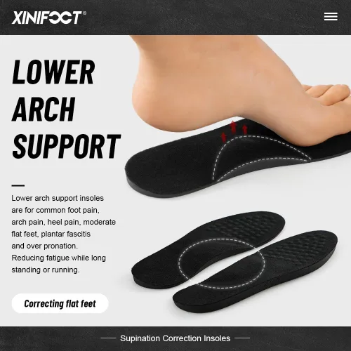 Vista 5 de XINIFOOT Plantillas ortopédicas que corrigen la postura, plantillas de zapatos de pierna tipo O/X, pronación de fascitis plantar, pies planos