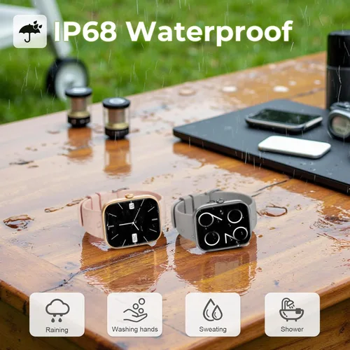Vista 5 de Reloj inteligente para hombres y mujeres, reloj de fitness con pantalla táctil HD de 1.83 pulgadas con notificaciones Bluetooth de llamadas