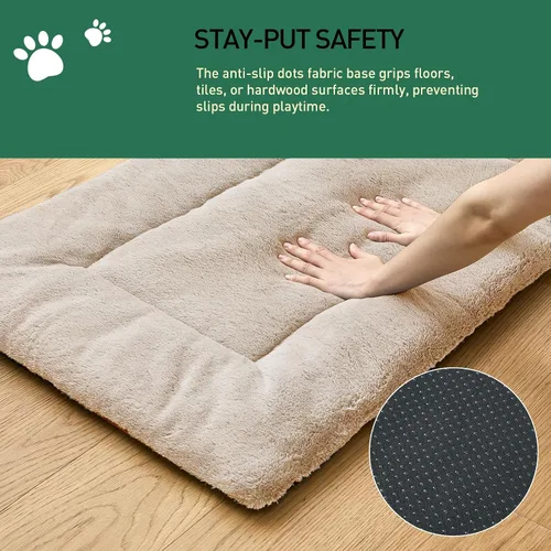 Vista 8 de Tapete de cama lavable para perros medianos y medianos, comodidad para todas las estaciones con franela ultrasuave y soporte resistente