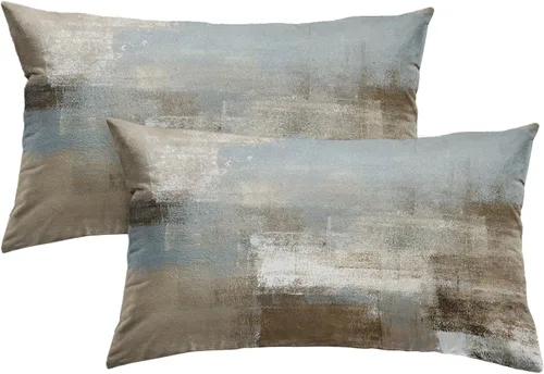 Vista 32 de Britimes Fundas de almohada modernas para decoración del hogar, 16 x 16 pulgadas, juego de 2 fundas de almohada decorativas, fundas de almohada